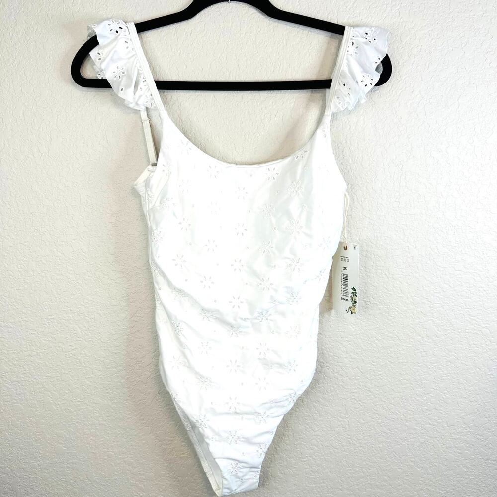 Chelsea & Violet White One Piece Swim Suite XS